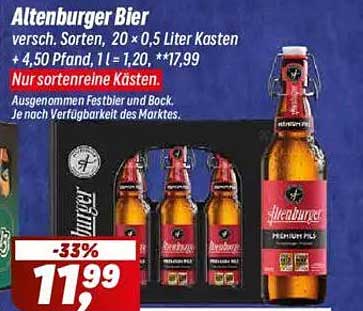 Altenburger Bier 20 x 0,5 Liter Kasten