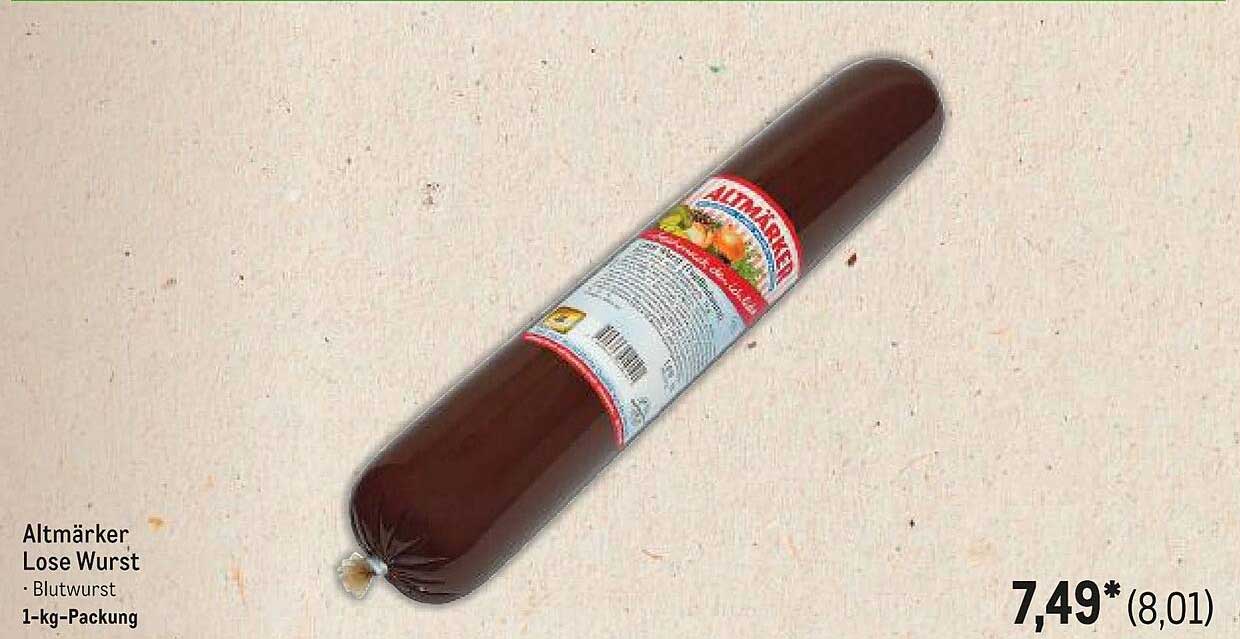 Altmärker Lose Wurst - Blutwurst 1-kg-Packung