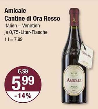 Amicale Cantine di Ora Rosso – Italien – Venetien je 0,75-Liter-Flasche