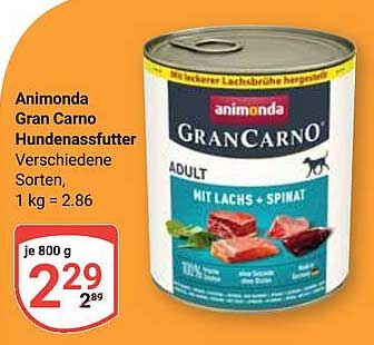 Animonda Gran Carno Hundenassfutter mit Lachs und Spinat