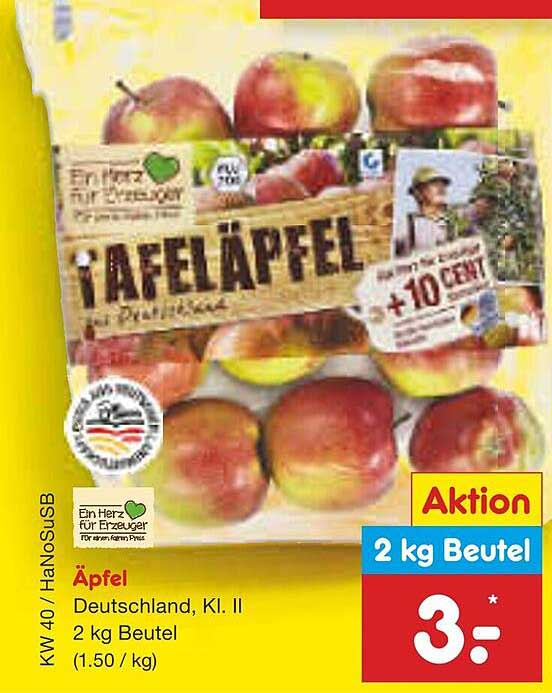 Äpfel, Deutschland, Kl. II - 2 kg Beutel