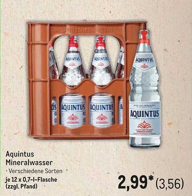 AQUINTUS Mineralwasser – 12 x 0,7l Flasche