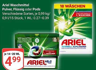 Ariel Waschmittel Pulver, Flüssig oder Pods