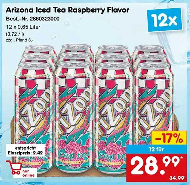 Arizona Iced Tea Raspberry Flavor 12er Pack