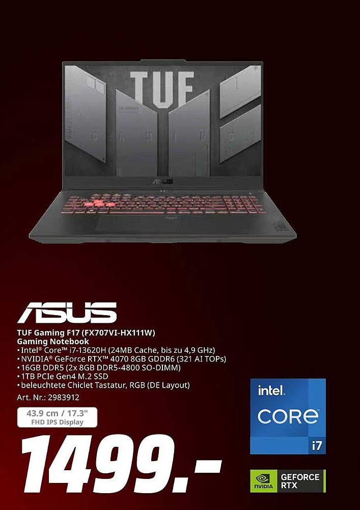 ASUS TUF Gaming F17 (FX707VI-HX111W) Gaming Notebook