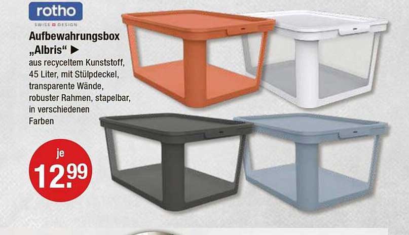 Aufbewahrungsbox "Albris" aus recyceltem Kunststoff
