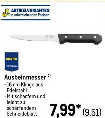 Ausbeinmesser – 16 cm Klinge aus Edelstahl