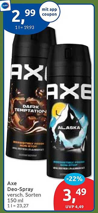 Axe Deo-Spray verschiedene Sorten 150 ml