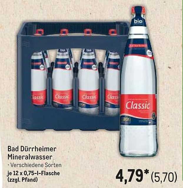 Bad Dürrheimer Mineralwasser - Verschiedene Sorten