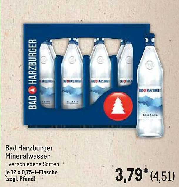 Bad Harzburger Mineralwasser - Verschiedene Sorten je 12 x 0,75-I-Flasche (zzgl. Pfand)