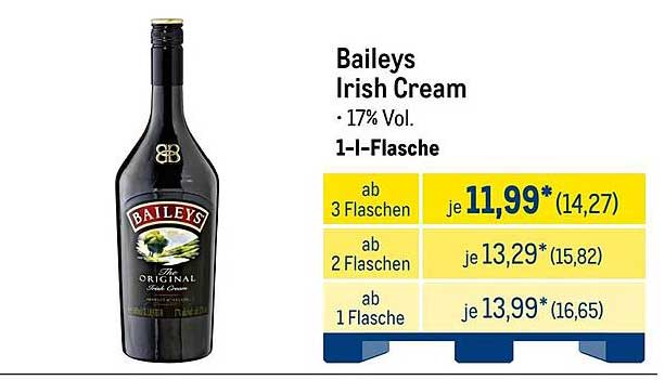 Baileys Irish Cream - 1-l-Flasche