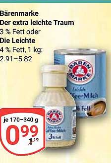 Bärenmarke Der extra leichte Traum 3 % Fett oder Die Leichte 4 % Fett, 1 kg