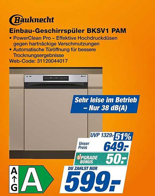 Bauknecht Einbau-Geschirrspüler BKS1 PAM