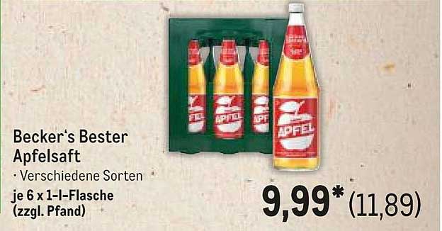 Becker's Bester Apfelsaft - Verschiedene Sorten