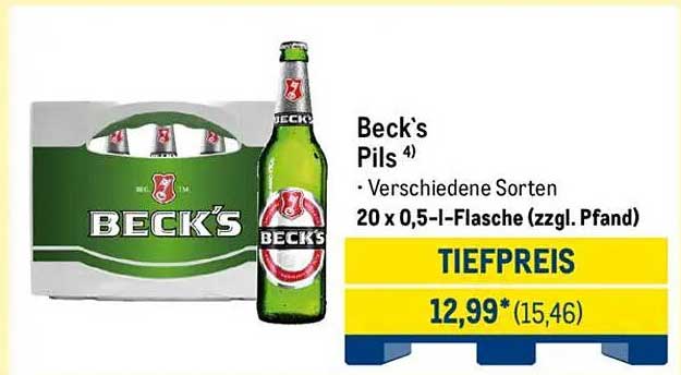 Beck's Pils 20 x 0,5 l-Flasche (zzgl. Pfand)