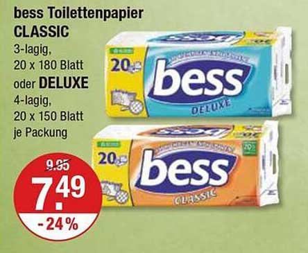 bess Toilettenpapier CLASSIC und DELUXE