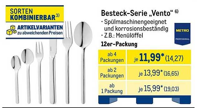 Besteck-Serie „Vento“ 12er-Packung