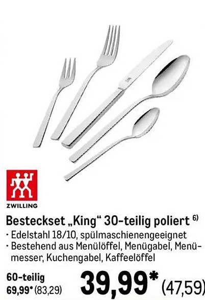 Besteckset „King“ 30-teilig poliert