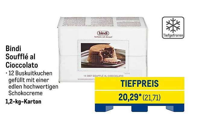 Bindi Soufflé al Cioccolato – 12 Buskuitkuchen mit edler Schokocreme