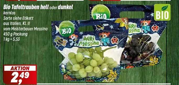 Bio Tafeltrauben hell oder dunkel