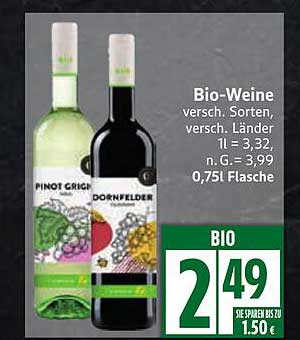 Bio-Weine - versch. Sorten, versch. Länder