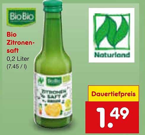 Bio Zitronensaft 0,2 Liter (7,45 €/l)