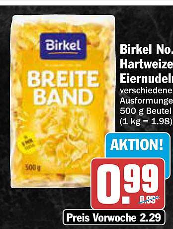 Birkel No. Hartweizeneiernudeln - Breite Band 500 g