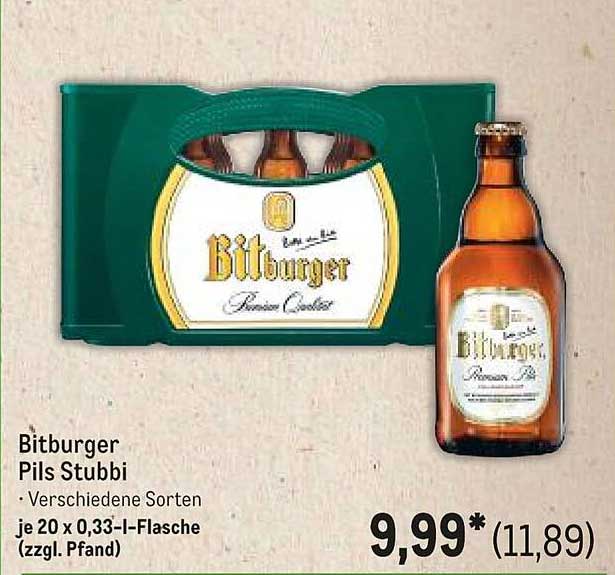 Bitburger Pils Stubbi – verschiedene Sorten