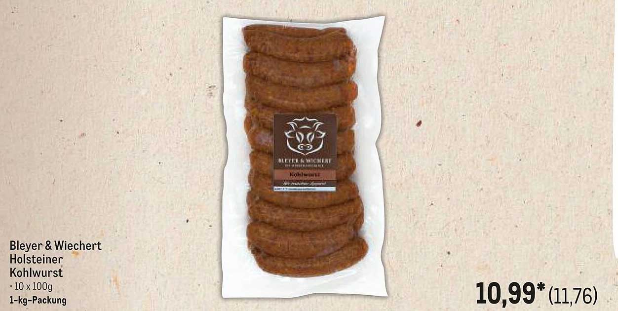 Bleyer & Wiechert Holsteiner Kohlwurst – 1 kg-Packung