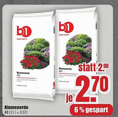 Blumenerde 40 l - nur 2,70 € statt 2,90 €