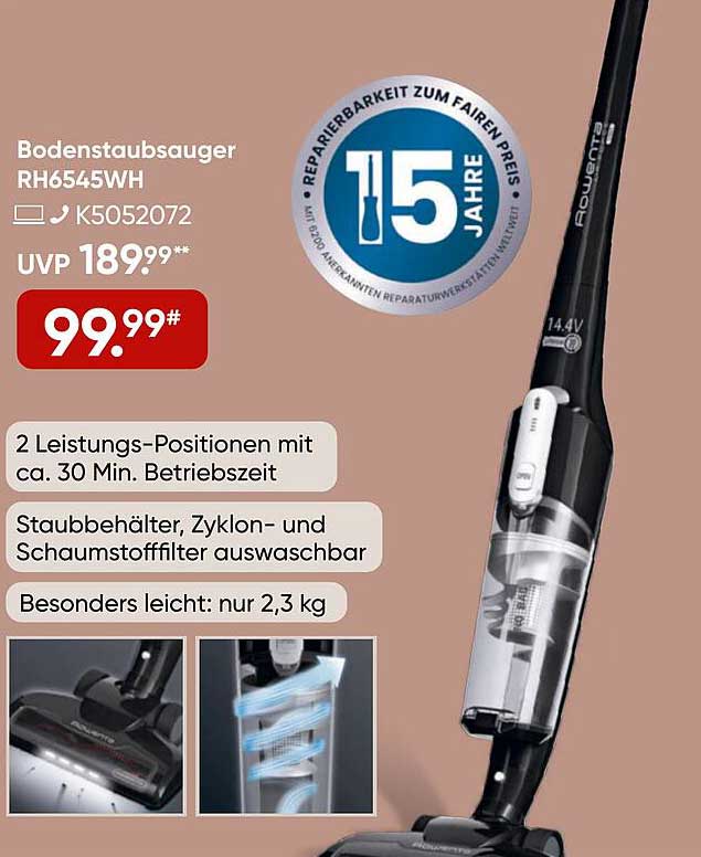 Bodenstaubsauger RH6545WH