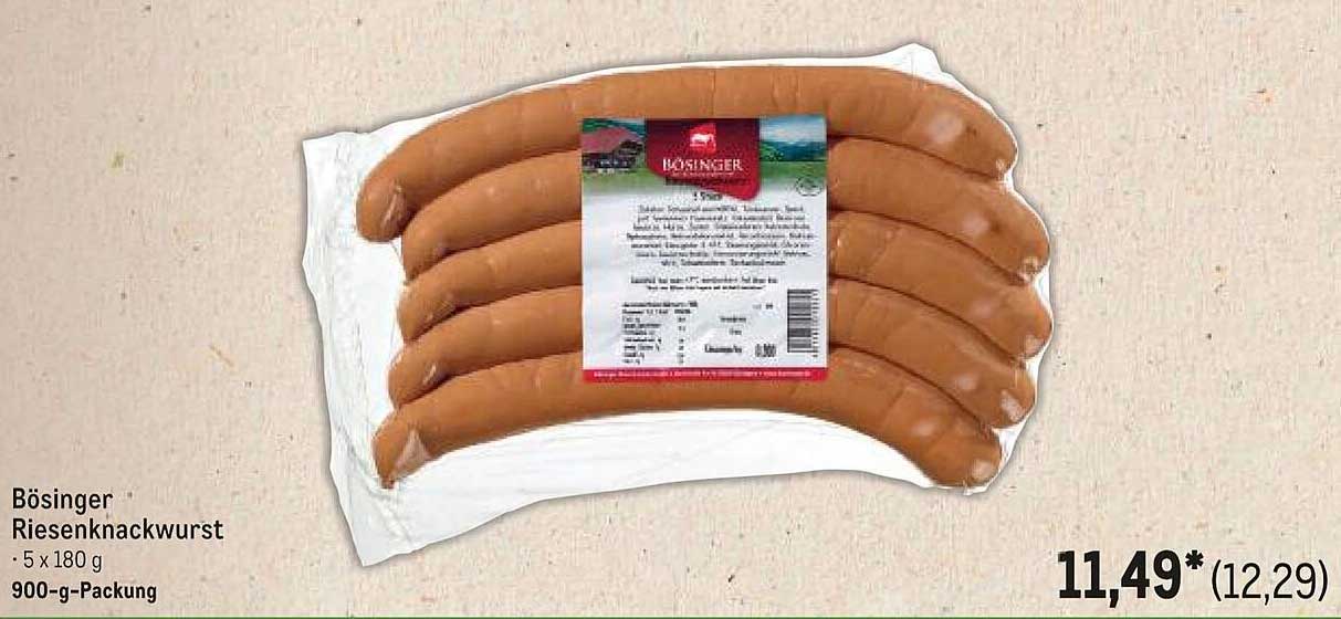 Bösinger Riesenknackwurst - 5 x 180 g