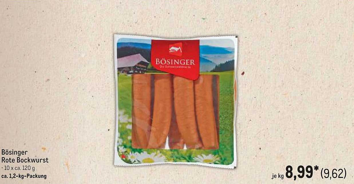 Bösinger Rote Bockwurst - 10 x ca. 120 g