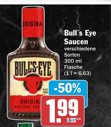 Bull's Eye Saucen verschiedene Sorten 300 ml Flasche