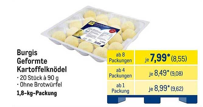 Burgis Geformte Kartoffelknödel 1,8 kg Packung