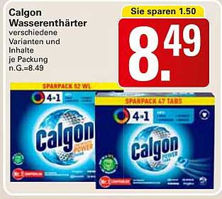Calgon Wasserenthärter - verschiedene Varianten und Inhalte