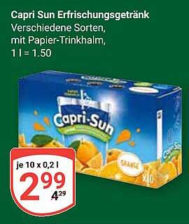 Capri Sun Erfrischungsgetränk - verschiedene Sorten mit Papier-Trinkhalm