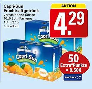Capri-Sun Fruchtsaftgetränk verschiedene Sorten 10x0,2Ltr. Packung
