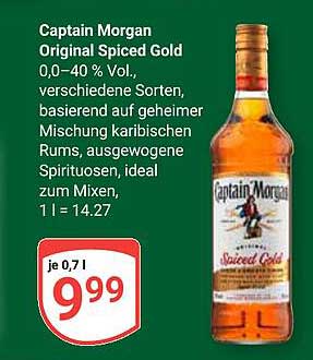 Captain Morgan Original Spiced Gold 0,0-40% Vol. – 0,7 l