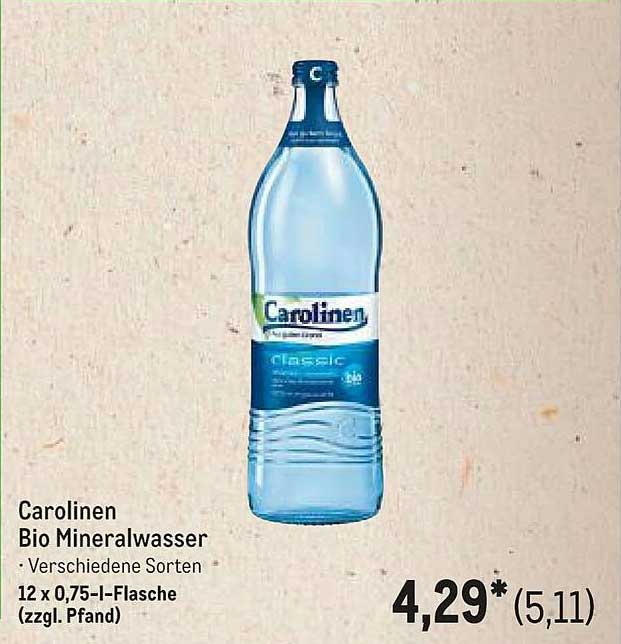 Carolinen Bio Mineralwasser - Verschiedene Sorten