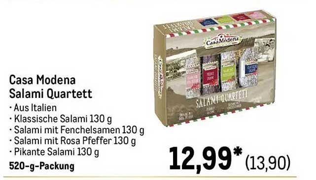 Casa Modena Salami Quartett 520-g-Packung
