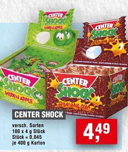 CENTER SHOCK versch. Sorten 100 x 4 g Stück