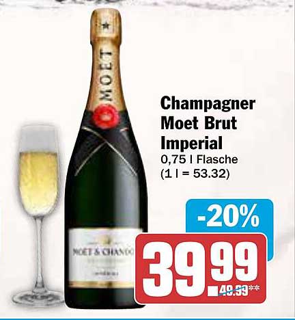 Champagner Moet Brut Imperial 0,75 l Flasche