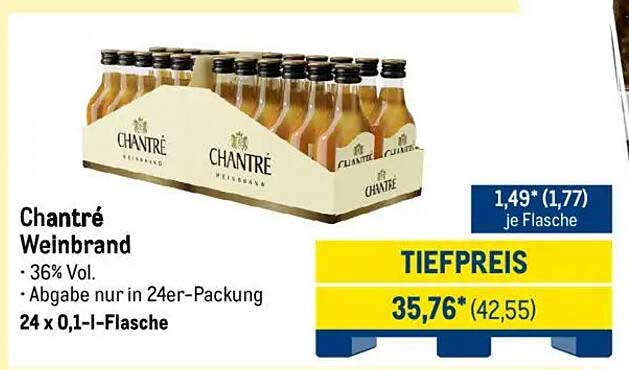 Chantré Weinbrand - 36% Vol.