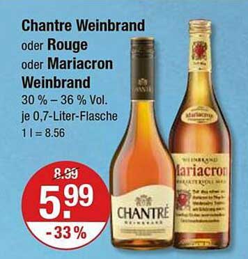 Chantre Weinbrand oder Rouge oder Mariacron Weinbrand
