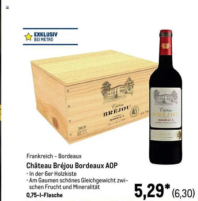 Château Bréjou Bordeaux AOP - 0,75 l-Flasche in der Holzbox