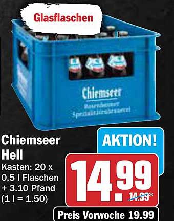 Chiemseer Hell Kasten (20 x 0,5 l Flaschen) - Aktion!