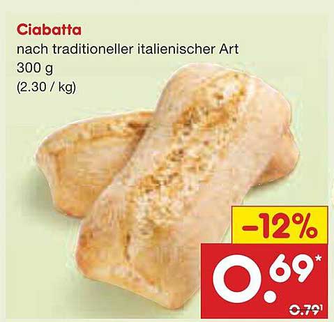 Ciabatta nach traditioneller italienischer Art 300 g
