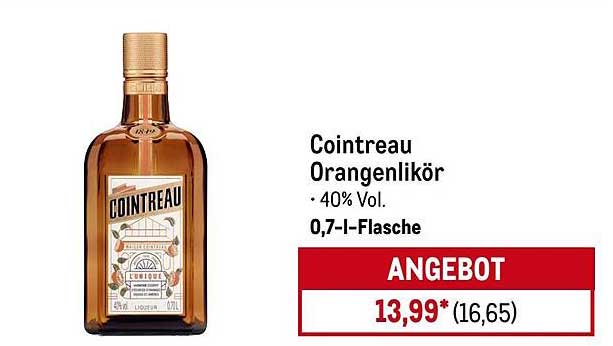 Cointreau Orangenlikör - 0,7 l Flasche, 40% Vol.