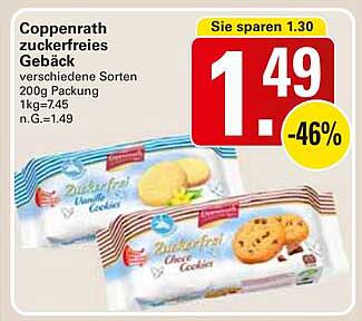 Coppenrath zuckerfreies Gebäck 200g Packung
